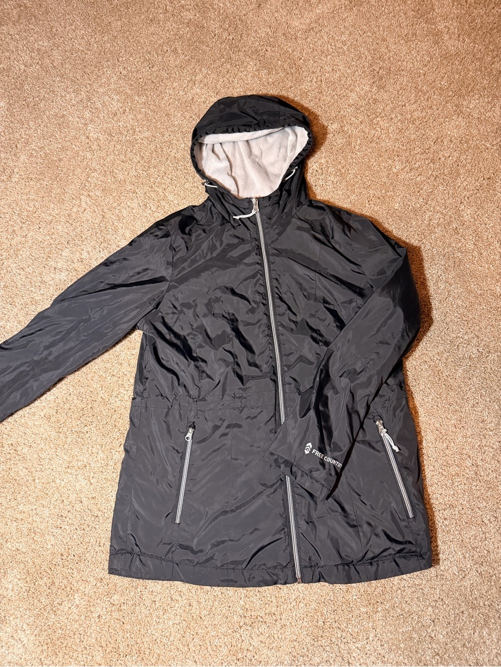 Free Country Black Hooded Trench Coat